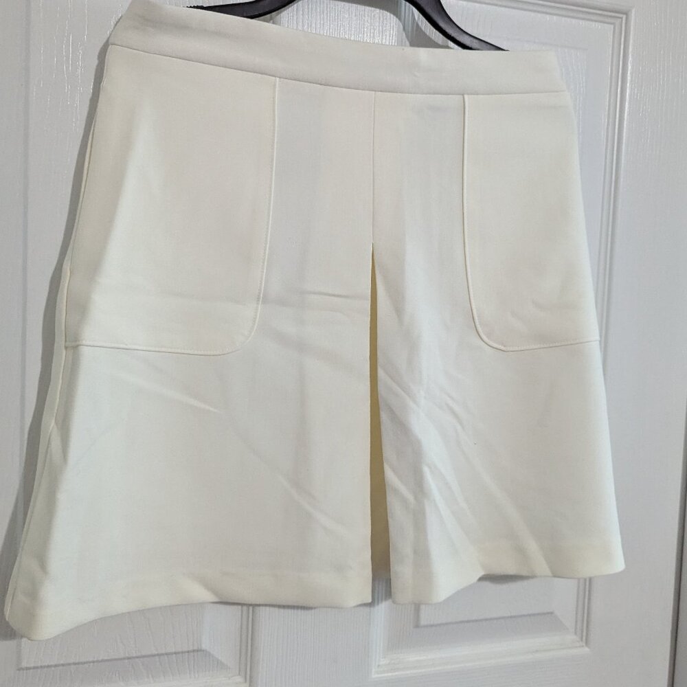 NWT Forever 21 Bone White Mini Front Pleat Skirt With Pockets Sz S
